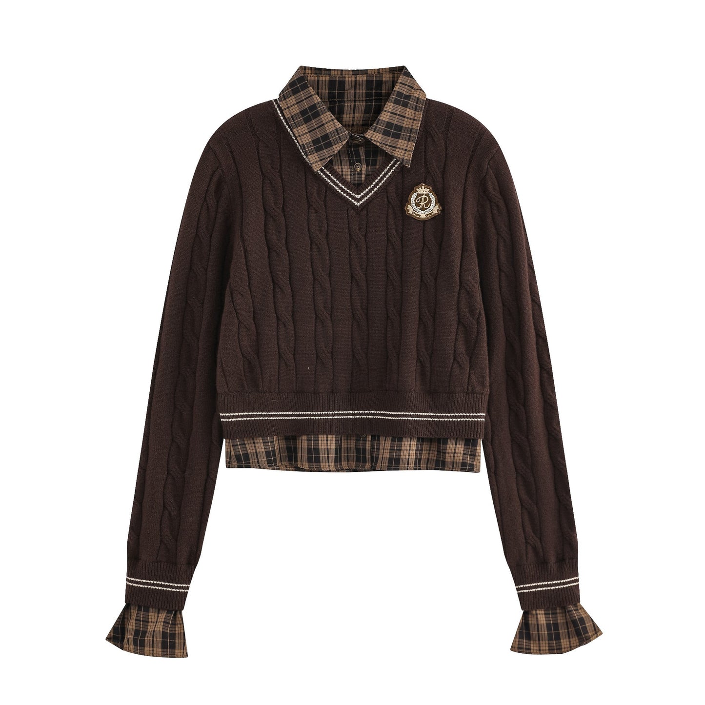 Lorantis Co. PLAID ACCENT KNIT KAZAK