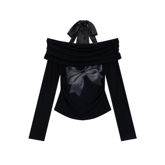 Lorantis Co. OFF-SHOULDER BOW TIE BLUZ