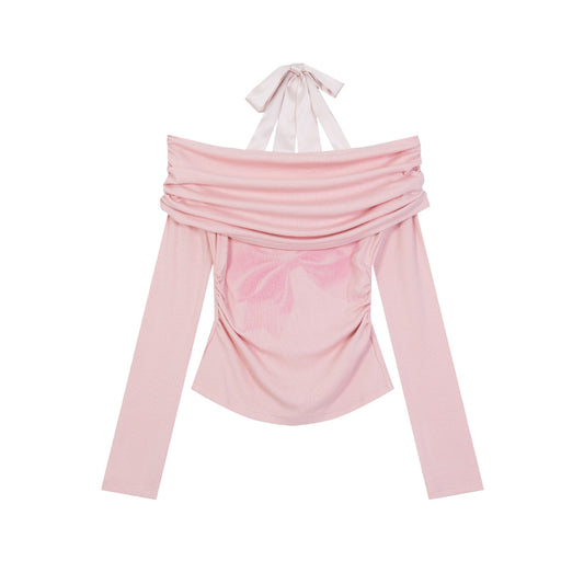 Lorantis Co. OFF-SHOULDER BOW TIE BLUZ