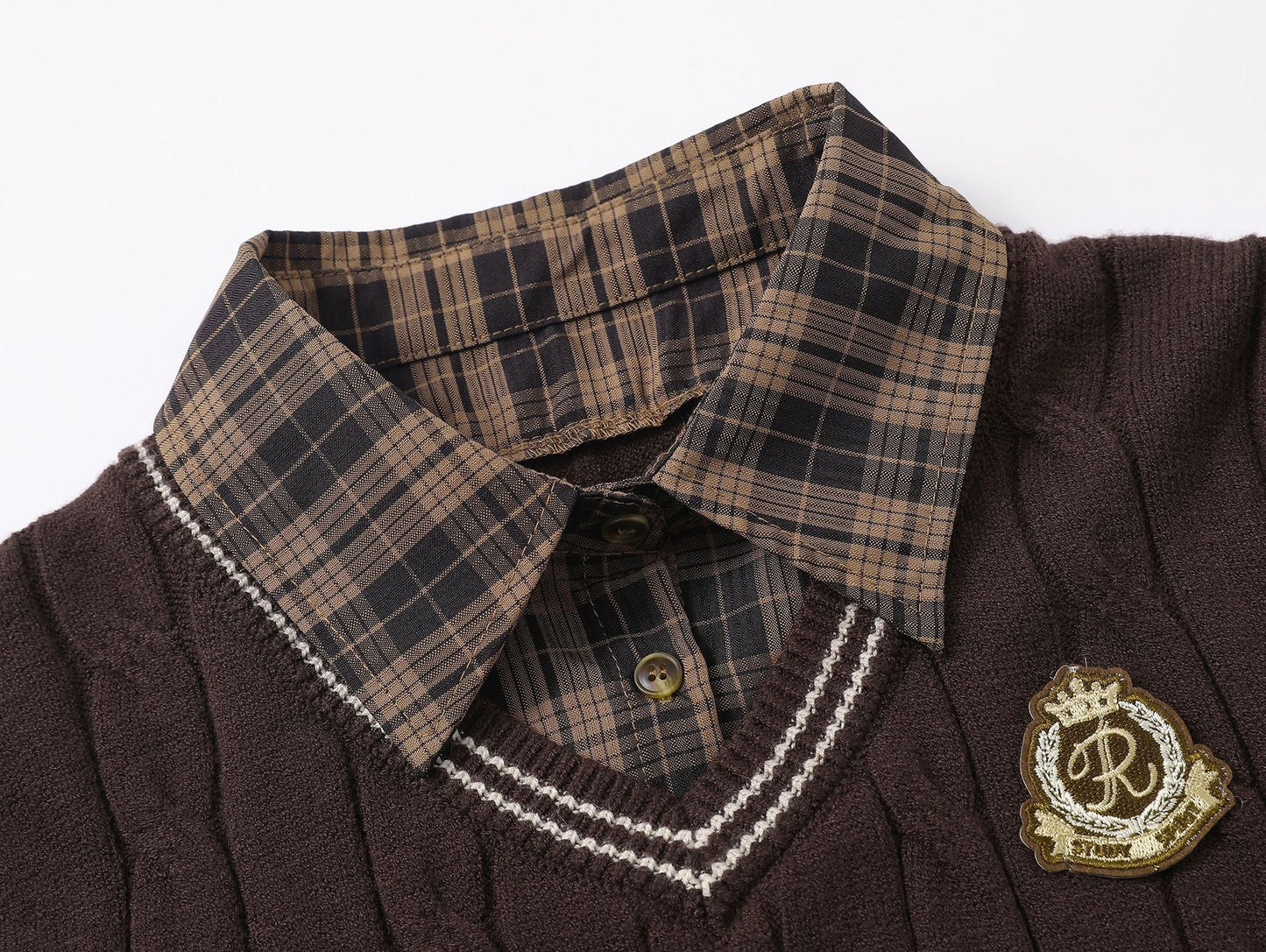 Lorantis Co. PLAID ACCENT KNIT KAZAK