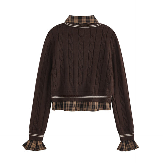 Lorantis Co. PLAID ACCENT KNIT KAZAK