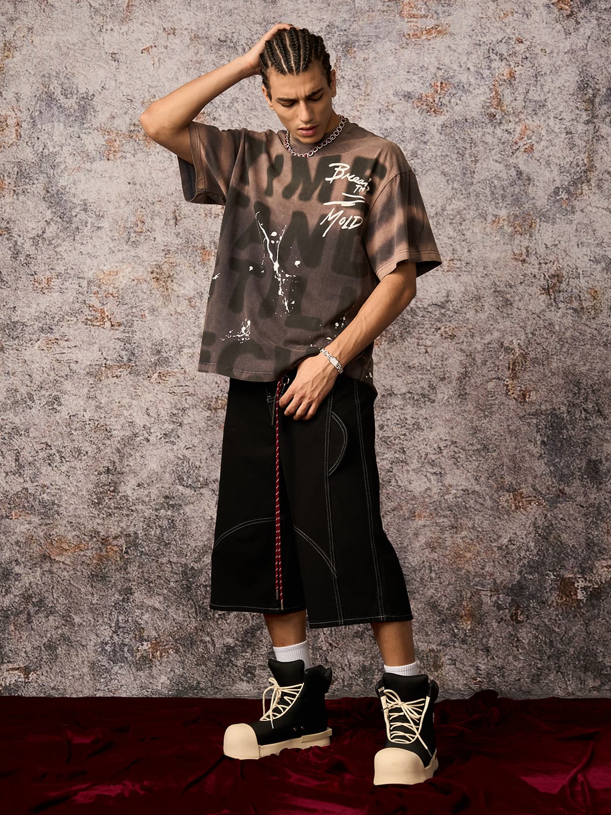 Denim Welt-Embellished Cargo Jorts - 2408