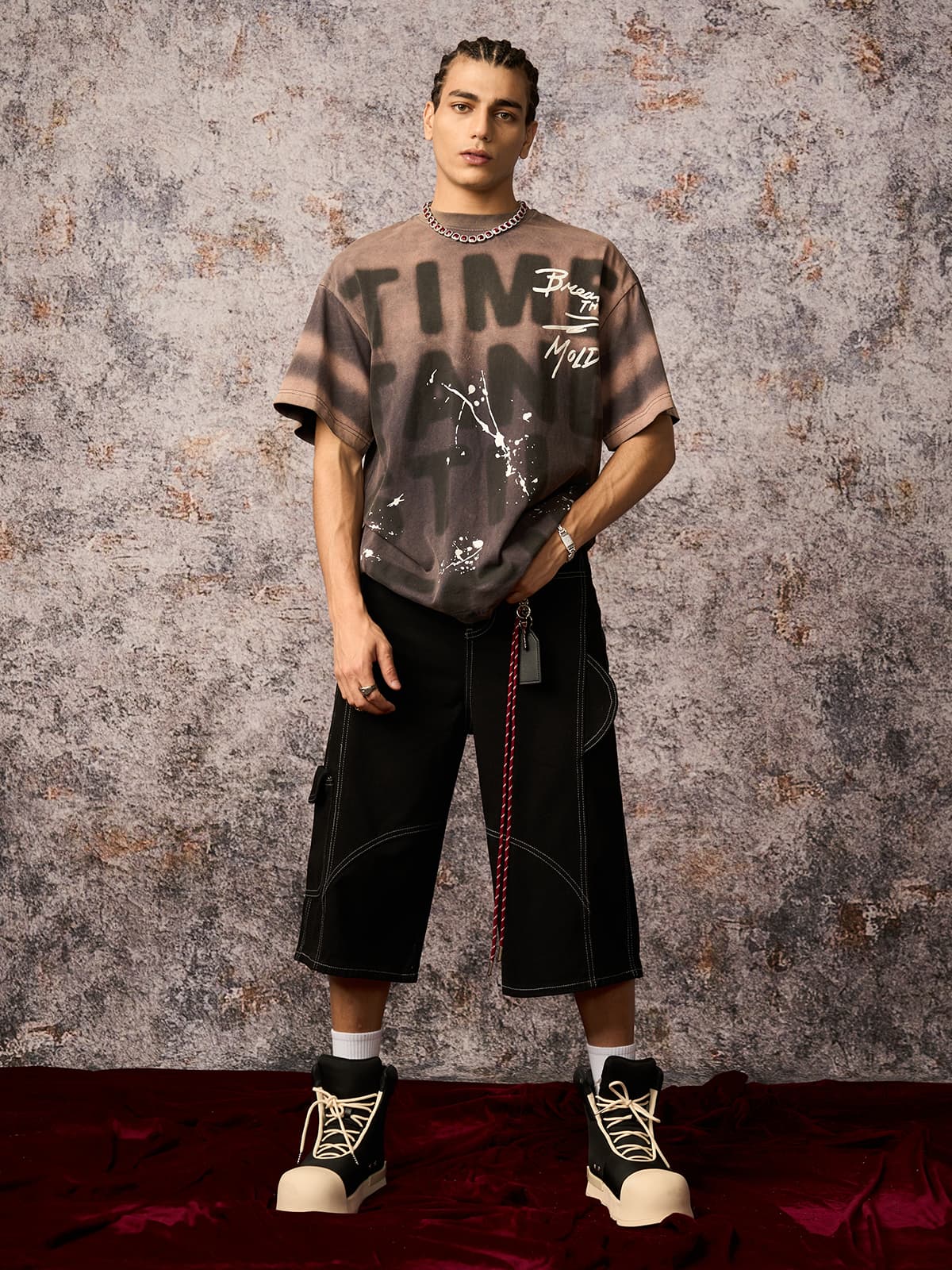 Denim Welt-Embellished Cargo Jorts - 2408