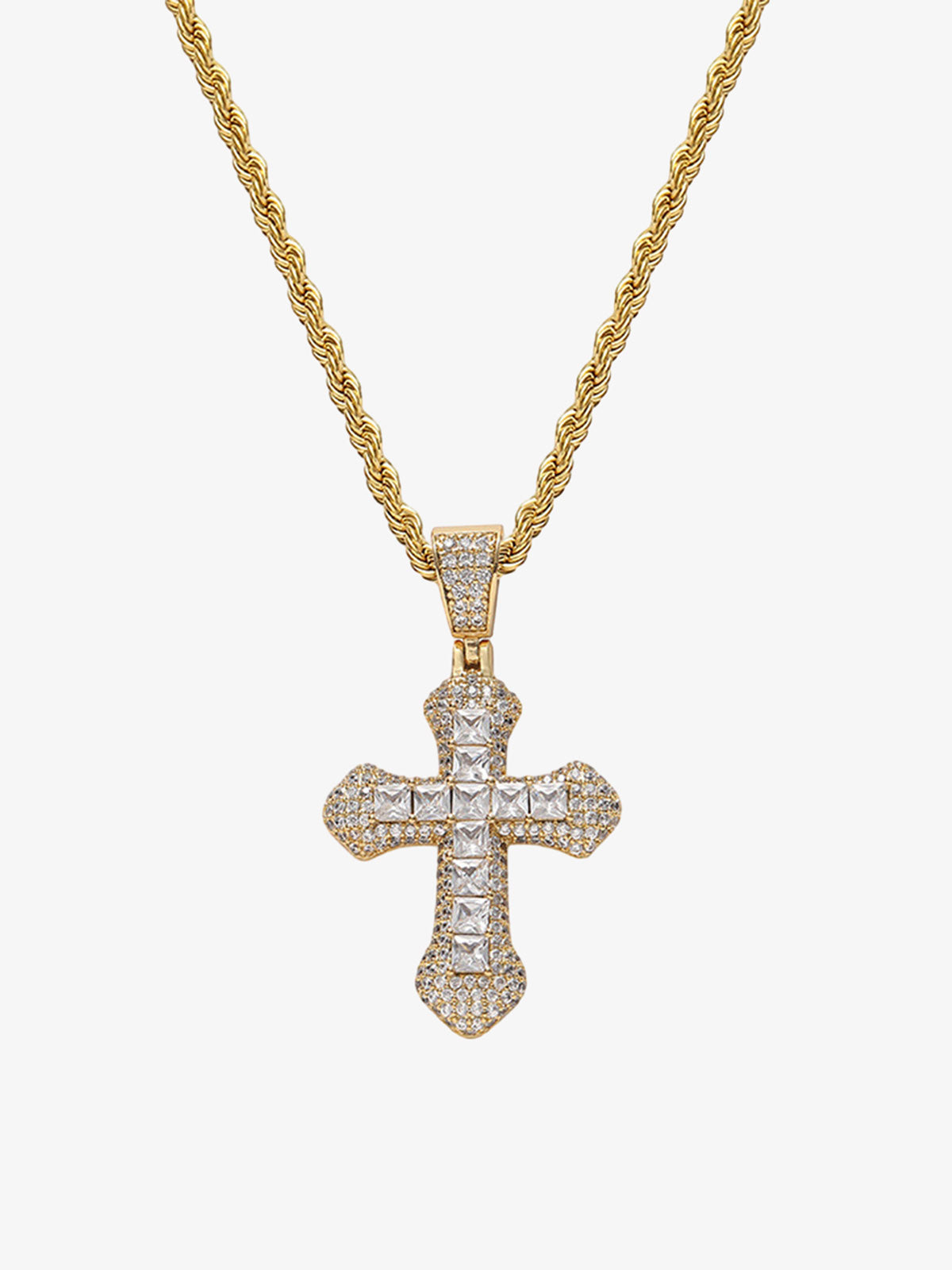 Thesupermade Corss Full Diamond Necklace-1514