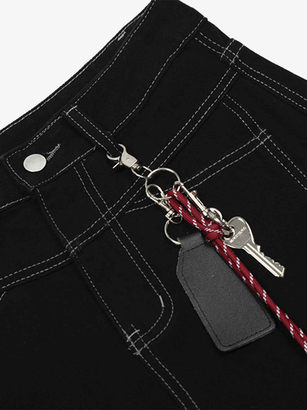 Denim Welt-Embellished Cargo Jorts - 2408